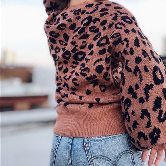 Last 1✨Lacey Leopard Print Cozy Knit Sweater - Picture 4 of 6